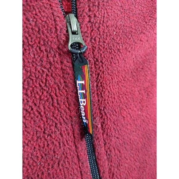 L.L. Bean Women's Grided Fleece Jacket Size Medium Polartec Full Zip Pockets Red - Picture 6 of 9